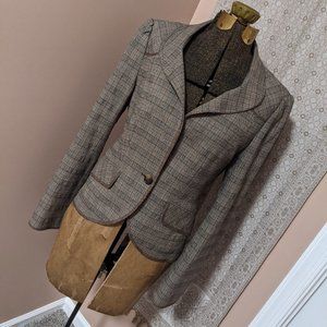 Laundry by Shelli Segal Plaid One Button Blazer